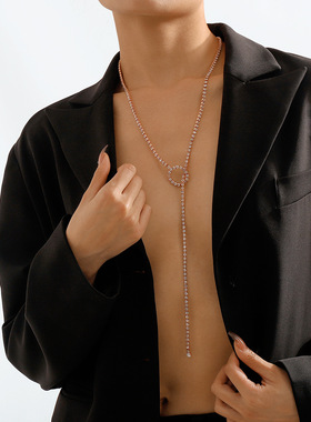 跨境时尚几何单层圆圈爪链项饰性