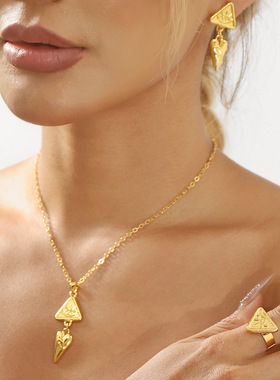 欧美跨境设计新款几何合金耳环项