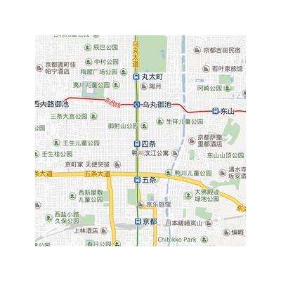 日本京都市Kyoto市区地图 2025年留学移民旅游行社公司街道贴图