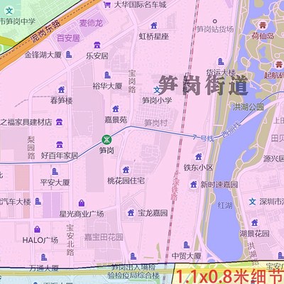 罗湖区地图1.1m行政区划广东省深圳市JPG电子版图片2025年