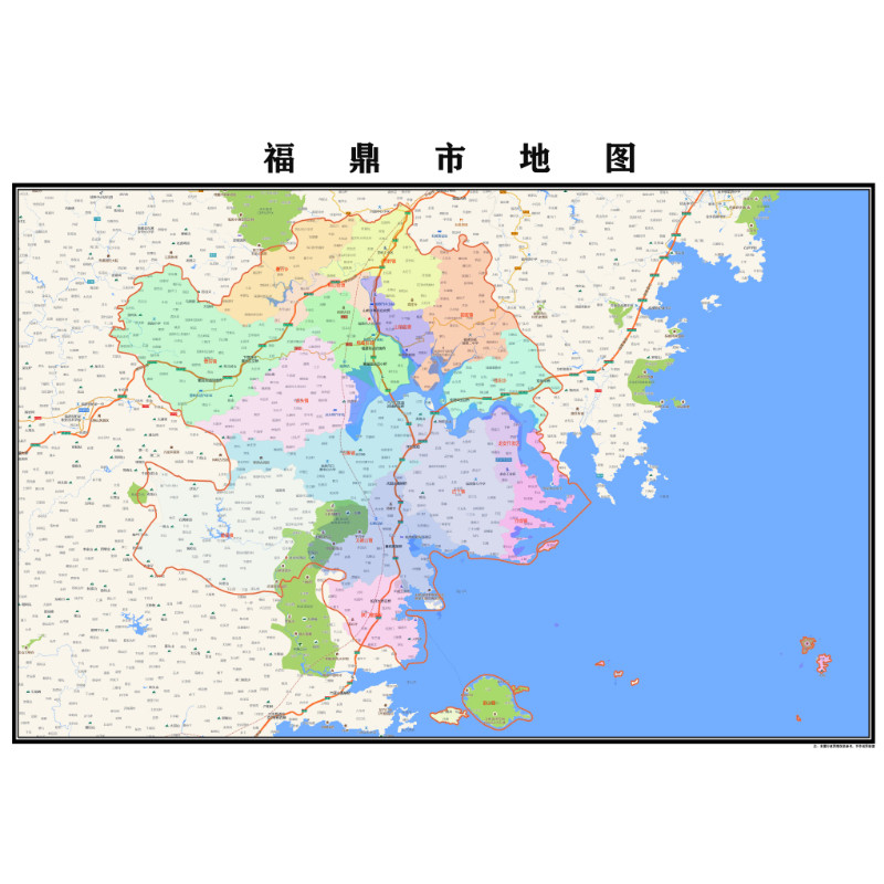 宁德市福鼎市地图2023年行政区划市区主城区街道交通地图图片素材
