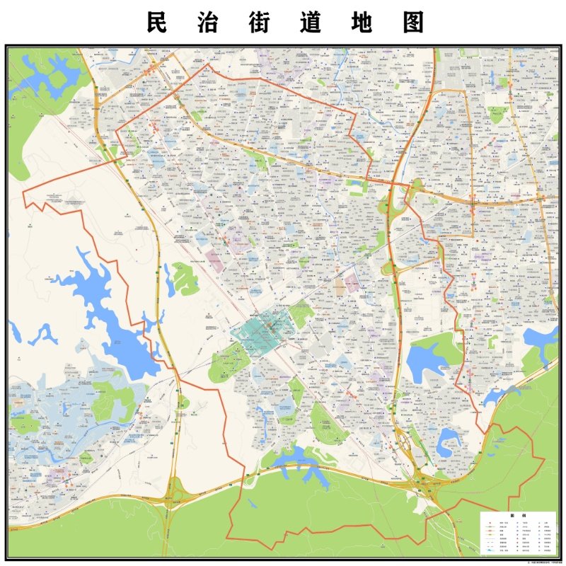 龙华区民治街道地图2025新版行政区划图街道交通办公室挂图高清防