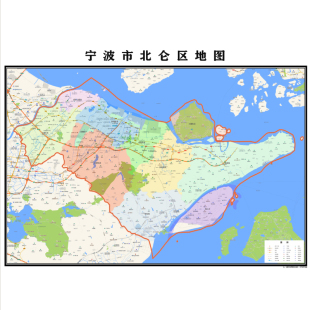 宁波市北仑区地图2025年行政区划市区主城区街道交通地图图片素材