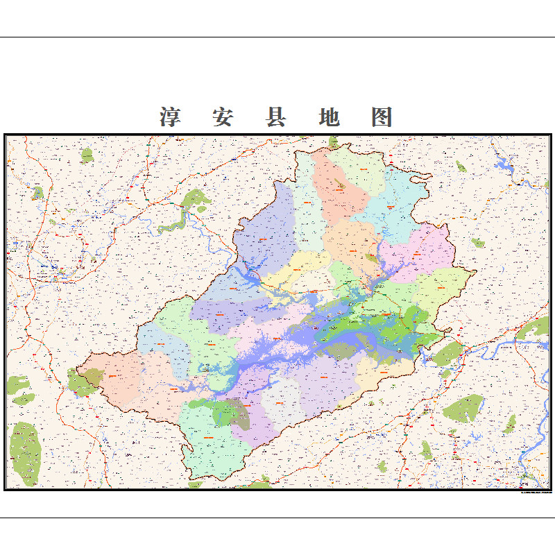 杭州市淳安县地图2023年行政区划市区主城区街道交通地图图片素材
