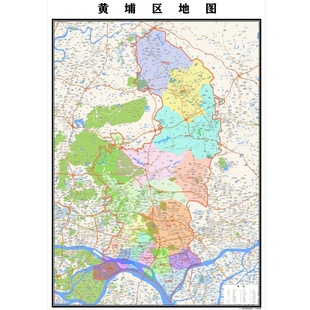 广州市黄埔区地图2025新版行政区划图街道交通办公室挂图高清防水