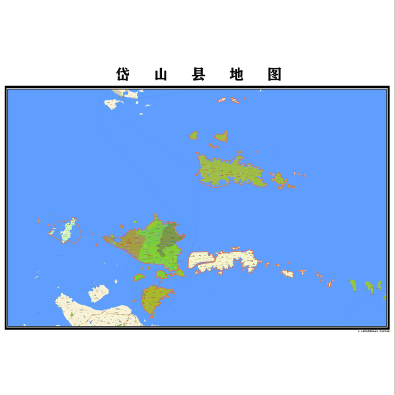 舟山市岱山县地图2023年行政区划市区主城区街道交通地图图片素材
