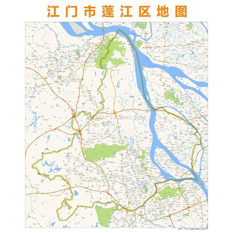 江门市蓬江区地图高清定制202现代装饰画