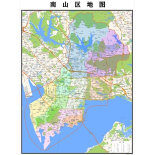 深圳市南山区地图2025新版行政区划图街道交通办公室挂图高清防水