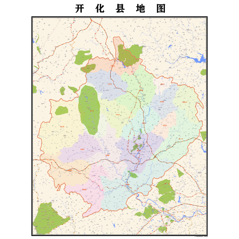 衢州市开化县地图2023年行政区划市区主城区街道交通地图图片素材
