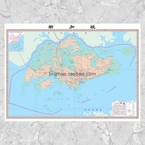 新加坡地图中文版 外贸公司工厂旅游公司旅行社自由行 限时五折