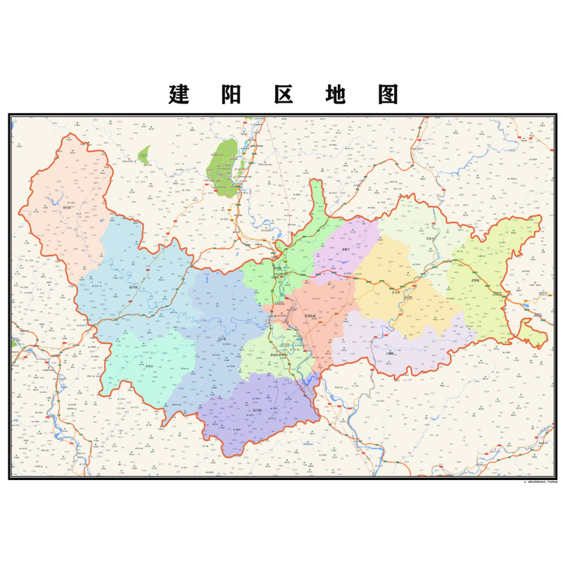 南平市建阳区地图2023年行政区划市区主城区街道交通地图图片素材