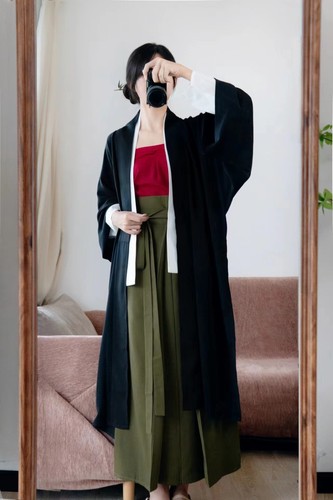 暮君归秋季宋制汉服暮山铁拐墓长衫日常仿棉麻飞机袖四破三裥裙