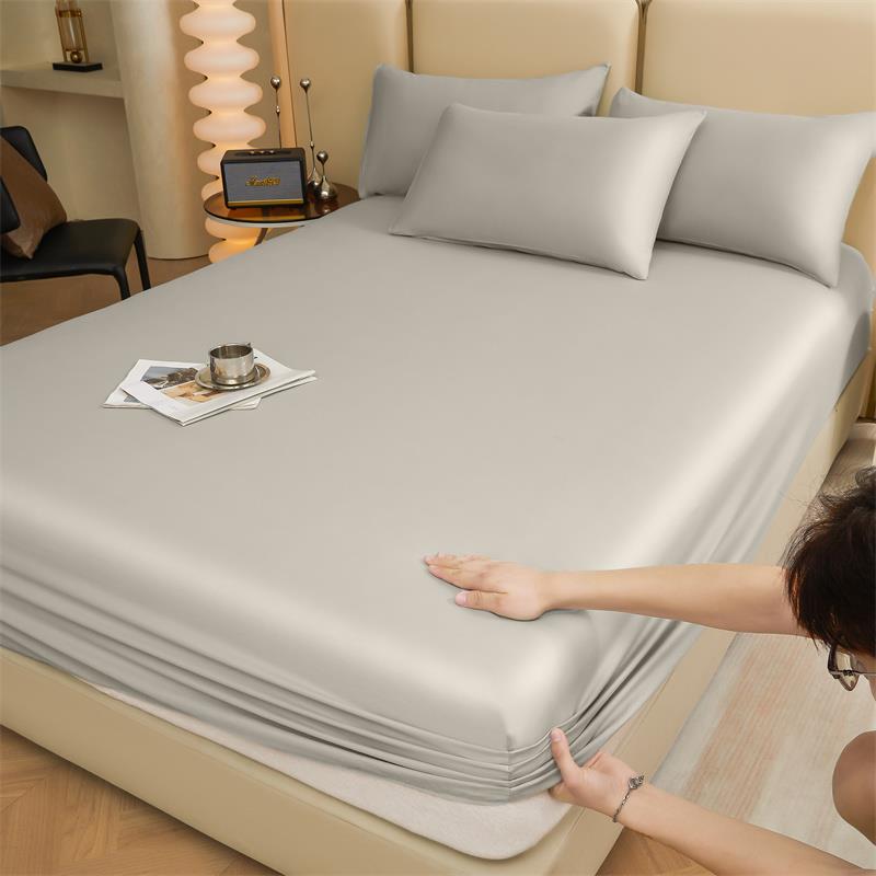 100% cotton fitted sheet with elastic band solid bed cover