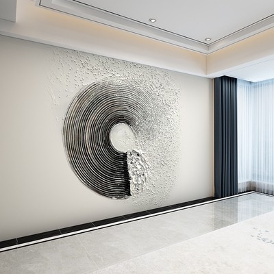 抽象立体艺术仿油画墙纸客厅沙发电视装饰墙布高级感卧室浮雕壁纸图片