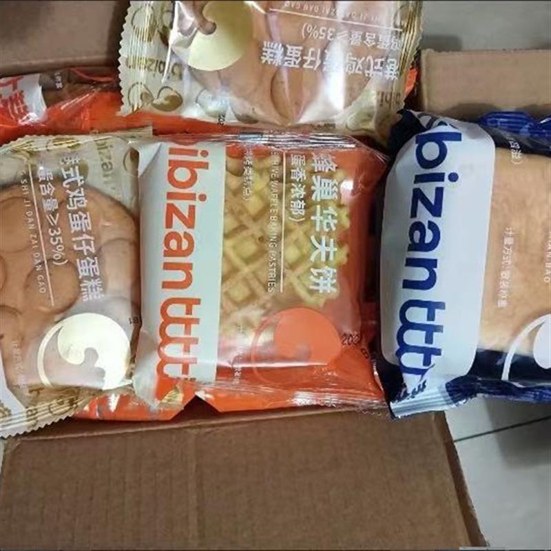 比比赞蜂巢华夫饼整箱早餐手撕软面包混合面包蛋糕零食品混搭1kg