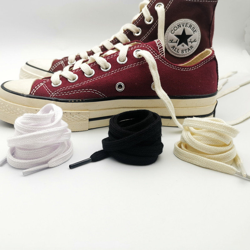 适配匡威1970s帆布鞋鞋带原装高低帮纯棉扁平鞋绳米白黑色复古款