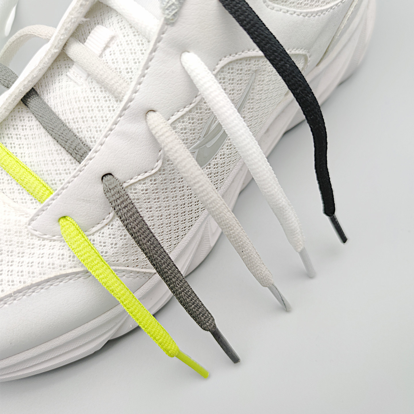 欧文7aj1篮球鞋带黑色半椭圆形NB跑步鞋登山鞋老爹鞋运动鞋绳白色