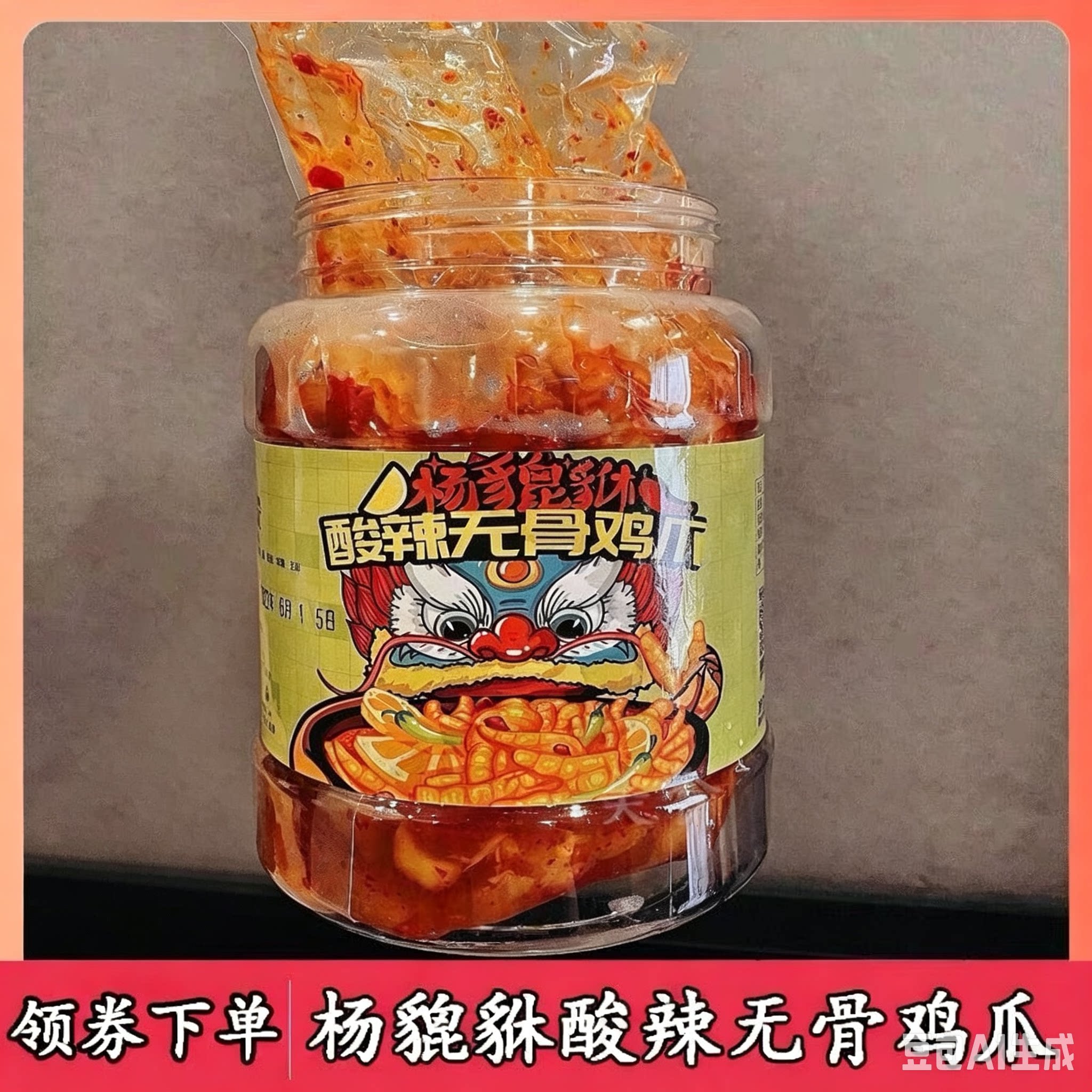 杨貔貅酸辣无骨鸡爪柠檬脱骨
