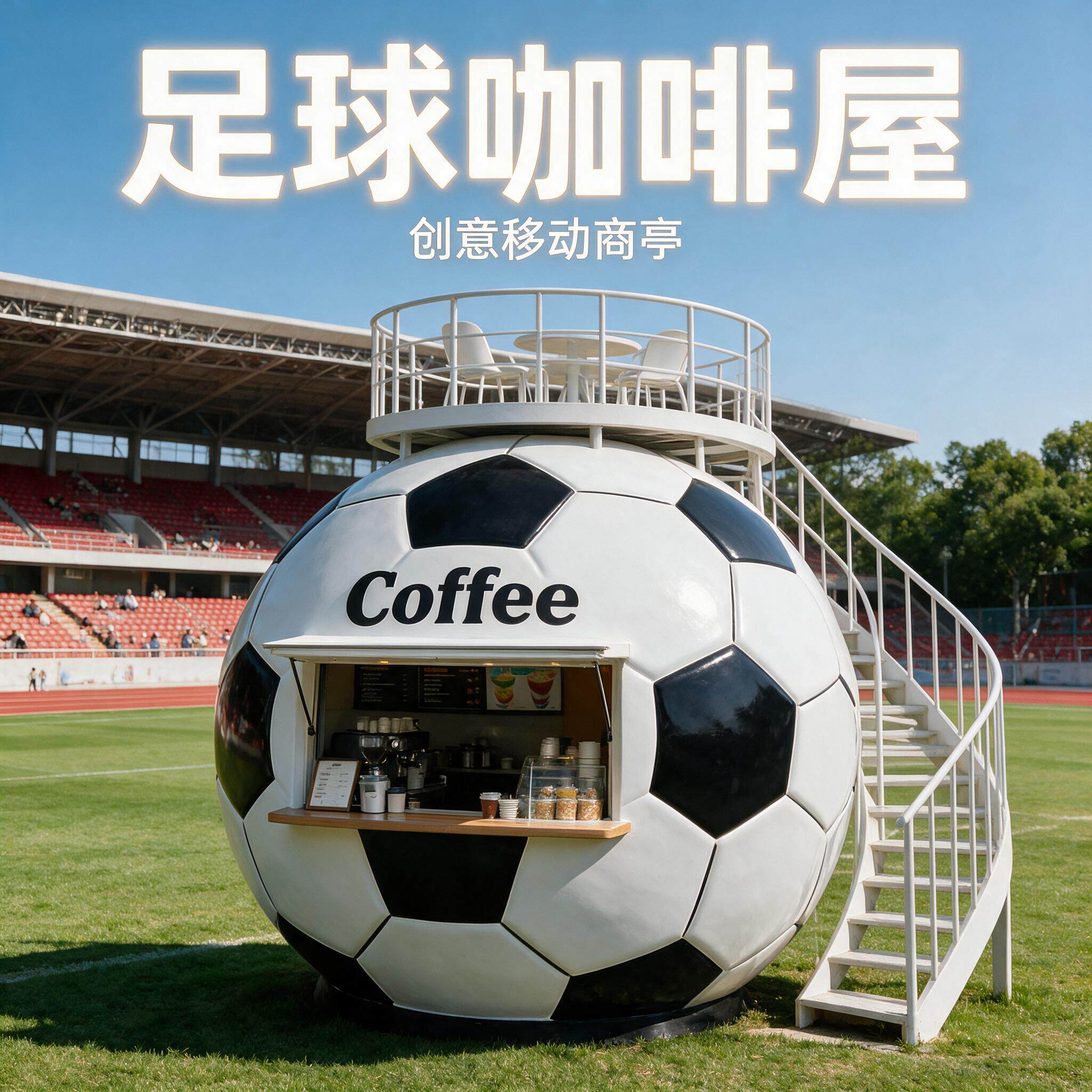 玻璃钢立体足球门头雕塑定制户外装饰品模型美陈大型引流打卡摆件
