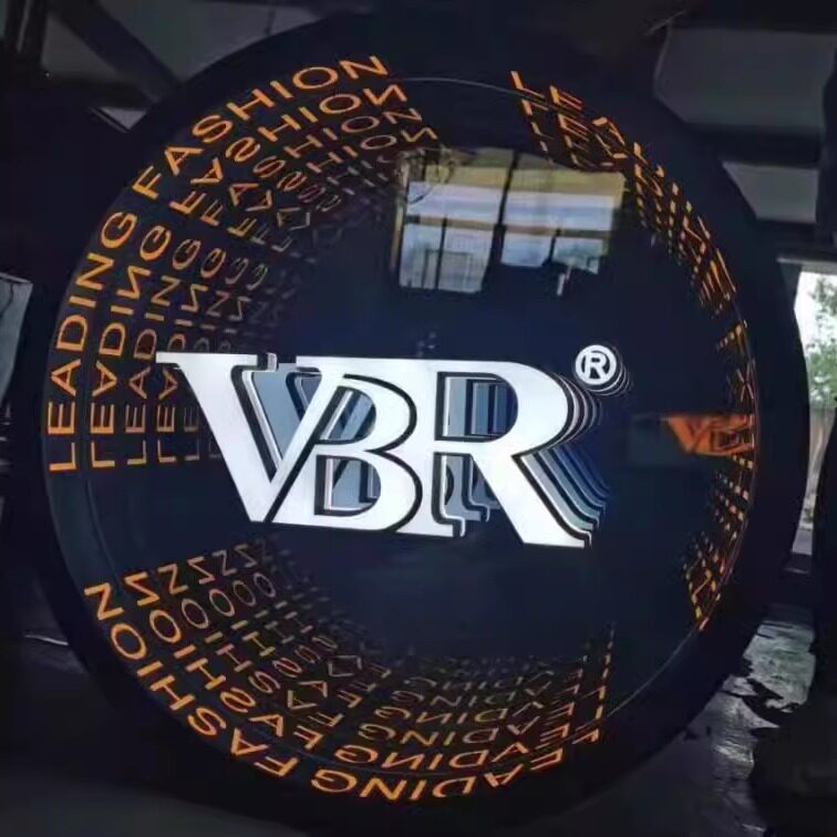 千层镜深渊镜定制网红霓虹灯发光字酒吧地砖背景墙灯箱广告牌定做