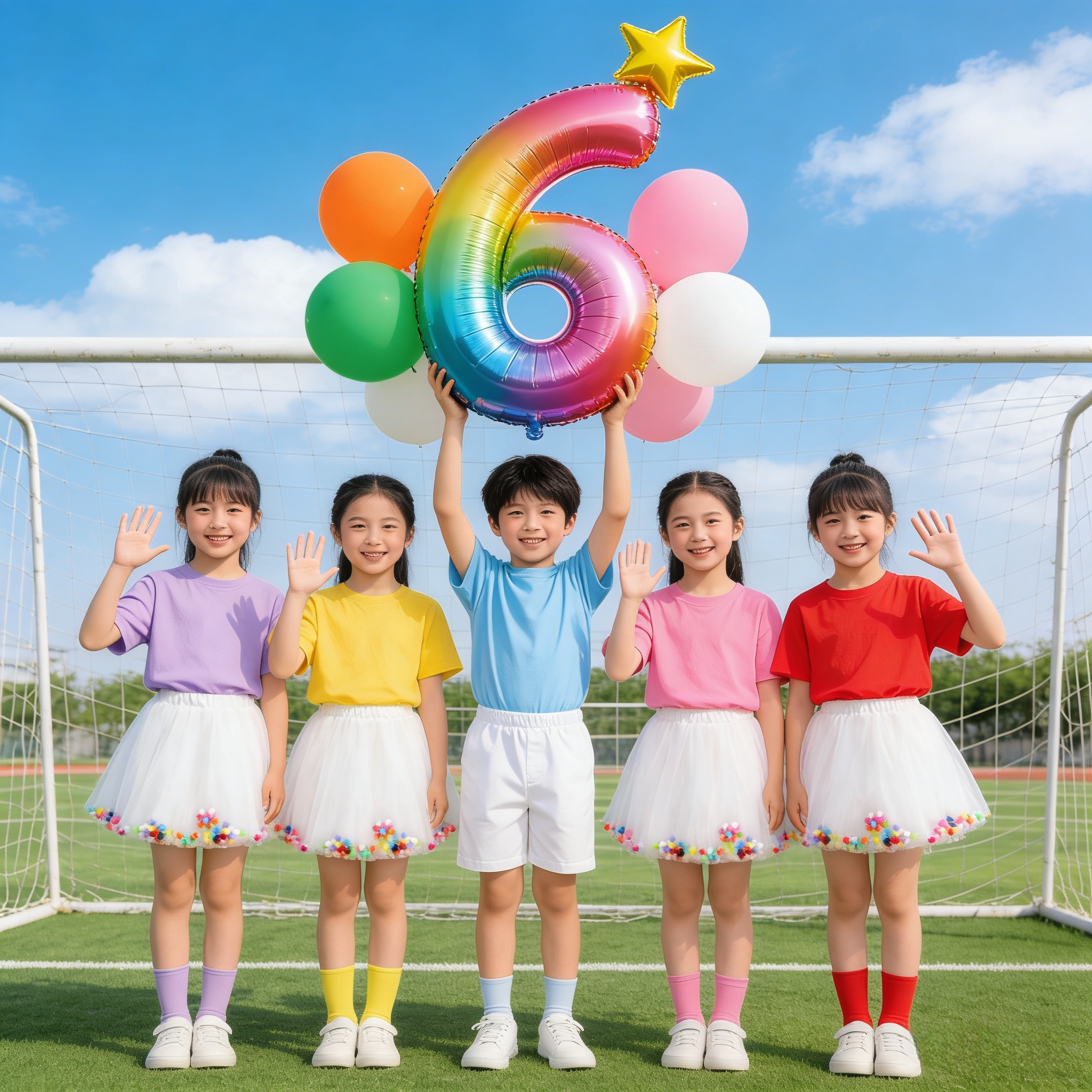 儿童糖果色啦啦队演出服女童六一舞蹈服幼儿园毕业照班合唱表演服