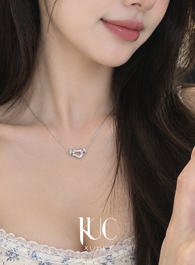 F.D马蹄扣纯银18K莫桑钻锁骨链