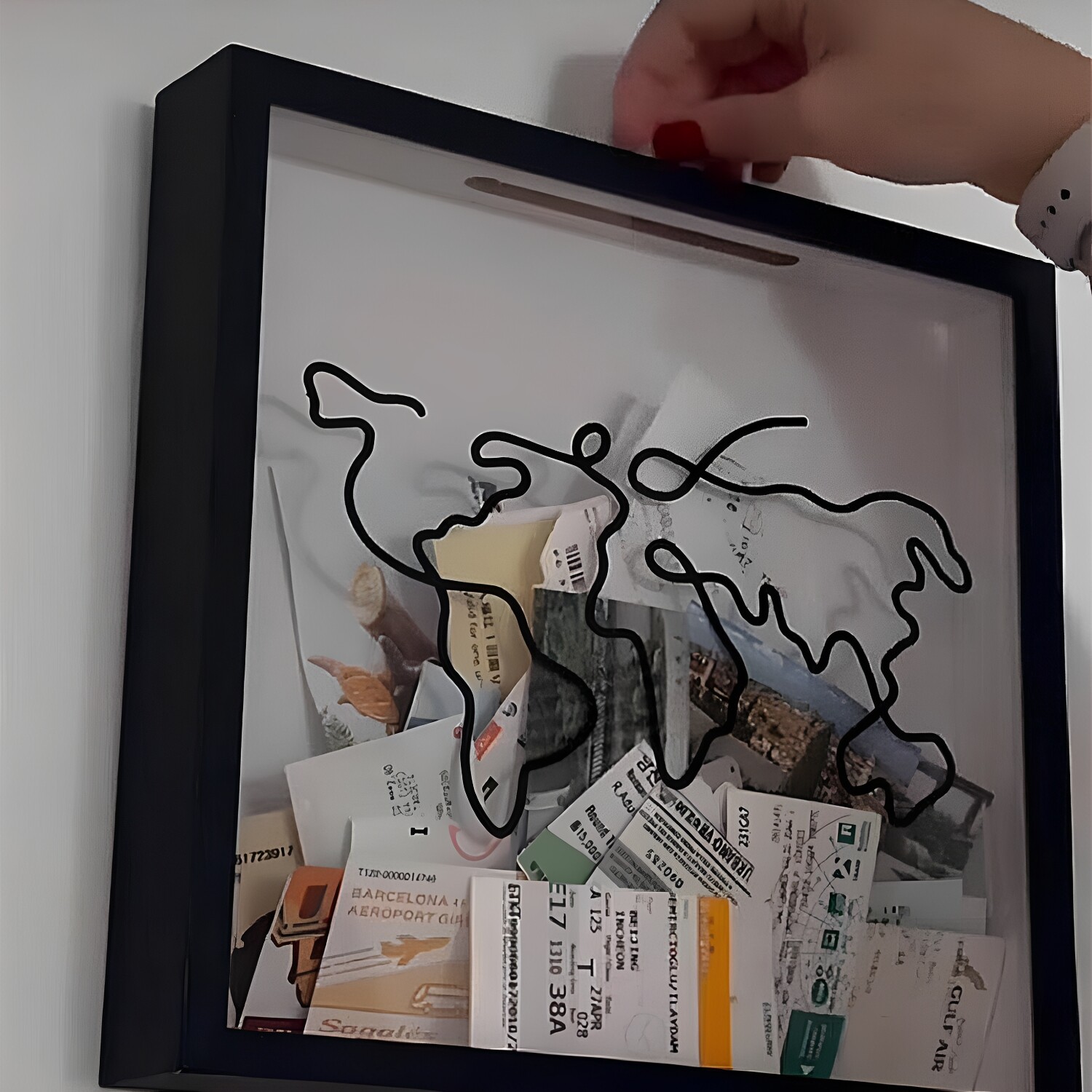 黑色边框透明玻璃情侣相框手办