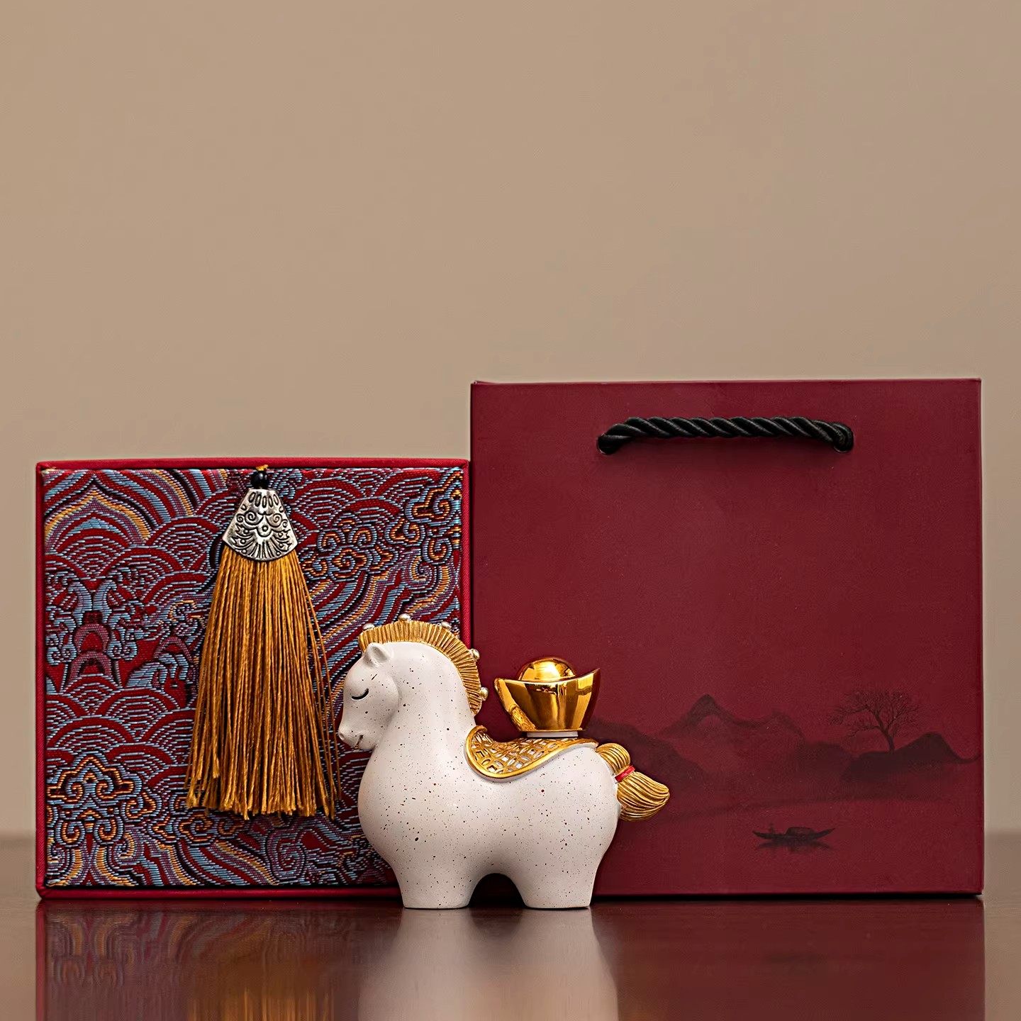 马年摆件新年春节伴手礼礼品公司企业商务活动年会礼物送客户员工,家居饰品,桌面摆件,淘宝优惠券,粉丝福利购,淘宝优惠卷