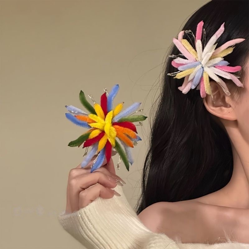 氛围感彩色发光烟花扭扭棒发夹女新款节日圣诞节发饰侧边夹子发卡,饰品/流行首饰/时尚饰品新,发饰,淘宝优惠券,粉丝福利购,淘宝优惠卷