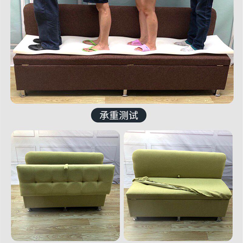 可拆洗麻布储物靠背沙发凳新款换鞋长椅卡座休息可坐收纳家用实木