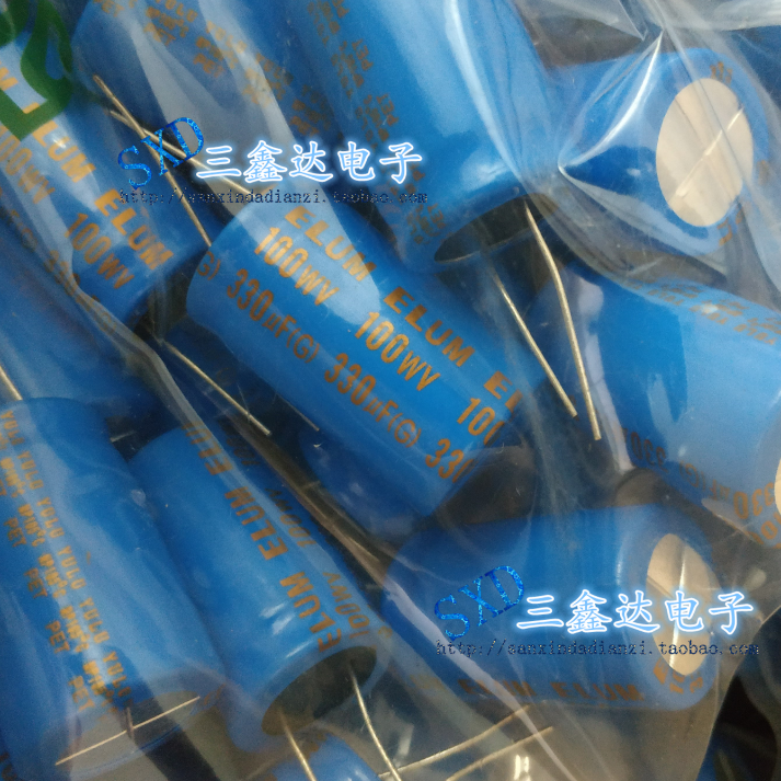 100V330UF 330UF100V 原装ELUM 功放音频 无极NP 电解电容 22*36