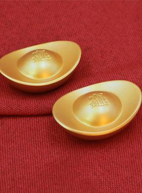 黄铜实心沙金鎏镀元宝摆件