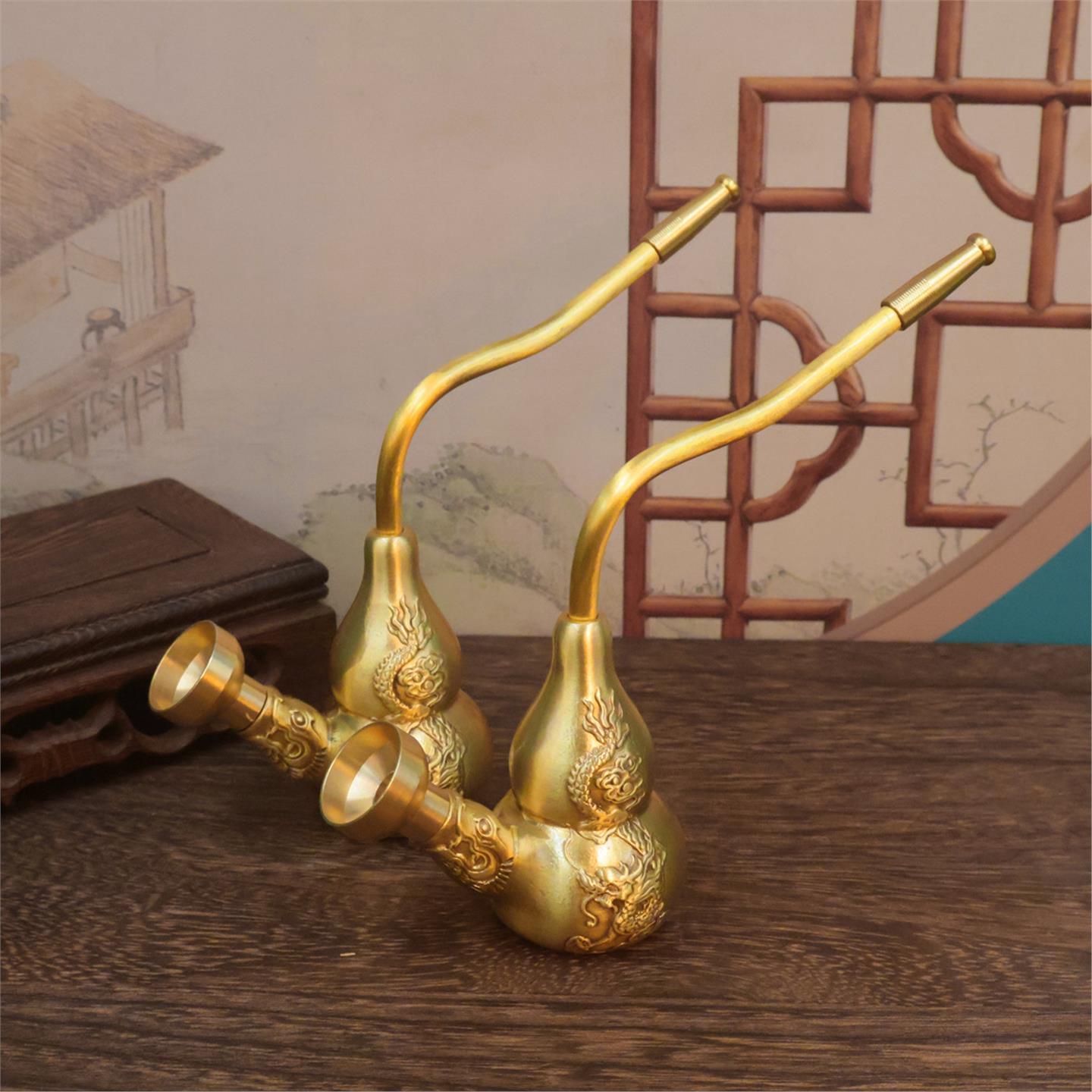 新款双龙葫芦水烟壶两用型