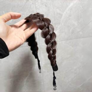 麻花辫发箍假发一体磁吸式鱼骨辫发箍女高颅顶高颅顶千金风发饰品