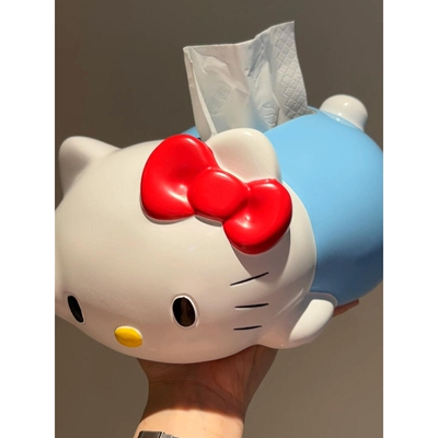 凯蒂猫纸巾盒可爱抽纸盒轻奢树脂客厅桌面家用洗脸巾创意收纳