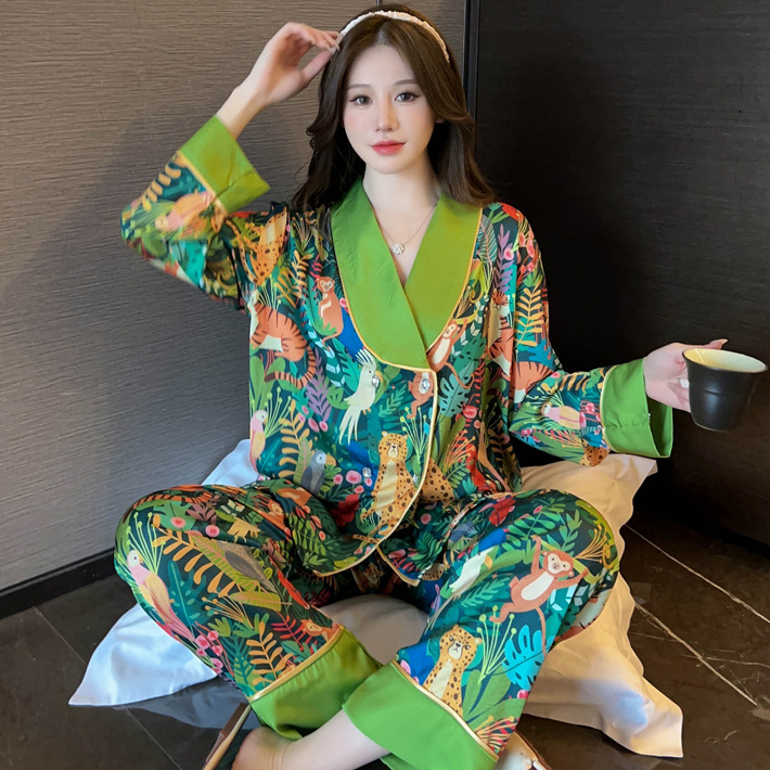 睡衣女春秋季2024年新款冰雪丝
