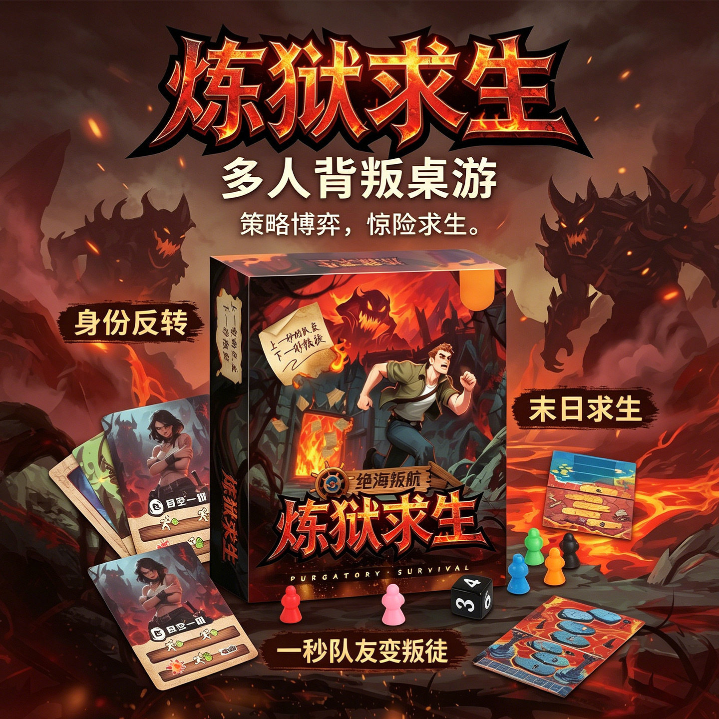 绝境求生系列合集全套末日炼狱丧尸求生博弈聚会破冰游戏桌游卡牌