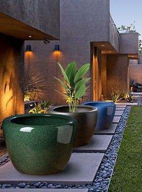 景德镇陶瓷大缸大号花盆碗莲睡莲荷花缸乌龟缸养金鱼水缸种铁树盆