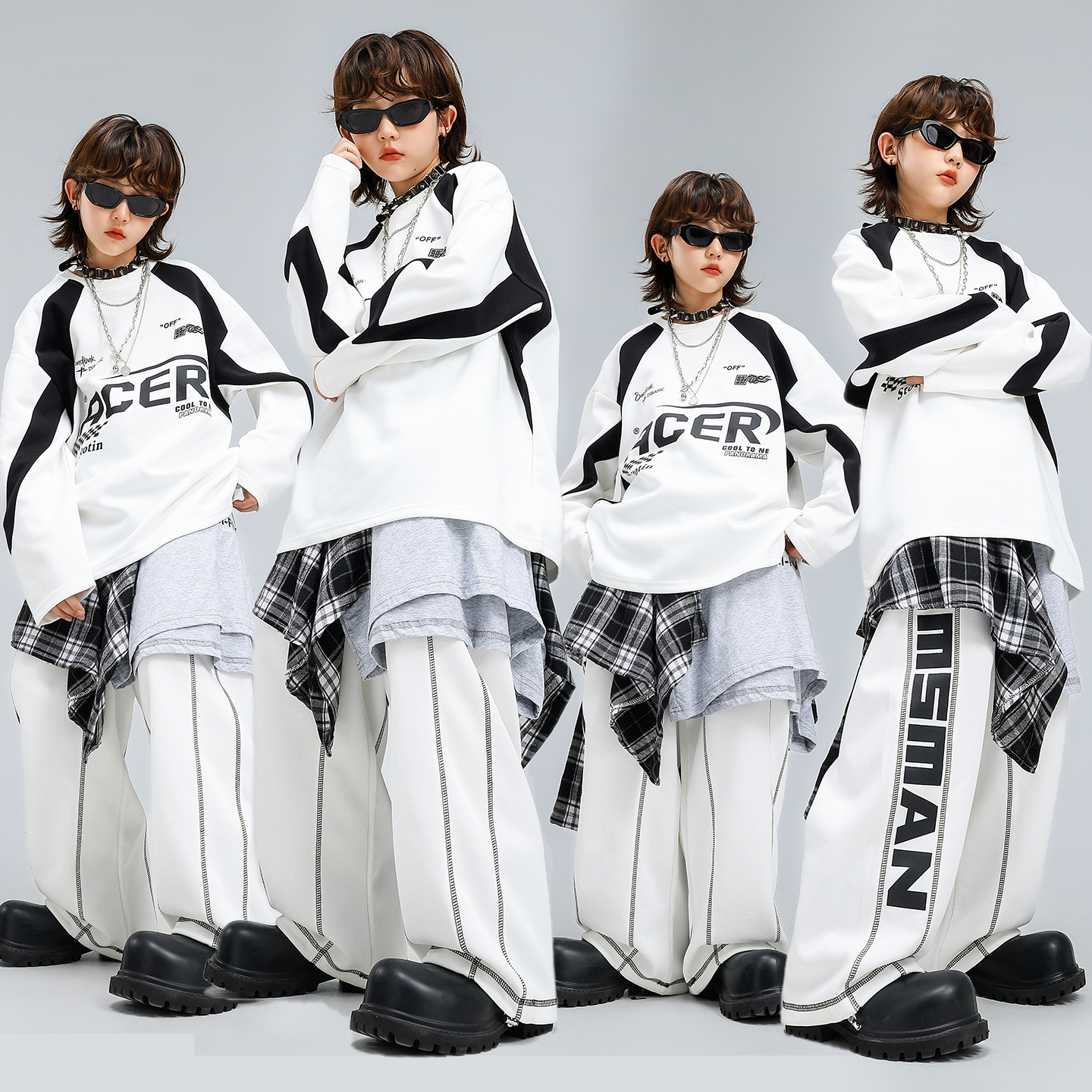 男女童嘻哈街舞长袖卫衣运动长裤