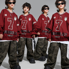 街舞儿童潮服嘻哈风卫衣裤子套装男童潮牌童装少儿hiphop演出服女