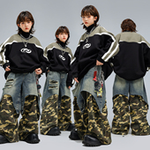 旦时髦演出服装 街舞儿童潮服男童酷帅嘻哈表演服宽松套装 女童元 秋