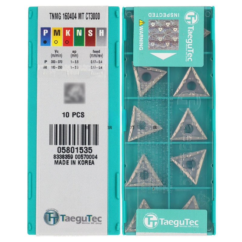 正品韩国特固克 Taegutec 数控刀片 TNMG160404/160408-MT CT3000