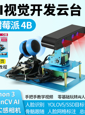 树莓派4bAI视觉开发云台总线舵机二维云台TensorFlow人脸识别