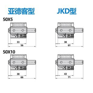 SDAD50X10 JKD型 SDAD50X5 砂光机砂带摆动气缸 UPC型 双出轴摆动