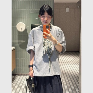 2025新款 百搭设计感 韩系ins风气质基础款 T恤女宽松溜肩半袖