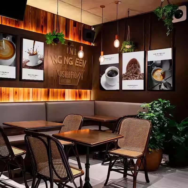 咖啡厅装饰画咖啡店主题烘焙甜品店挂画西餐厅氛围布置拿铁壁画