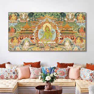 唐卡装饰画客厅中堂佛像菩萨挂画藏族文化万佛图大德威武金刚壁画