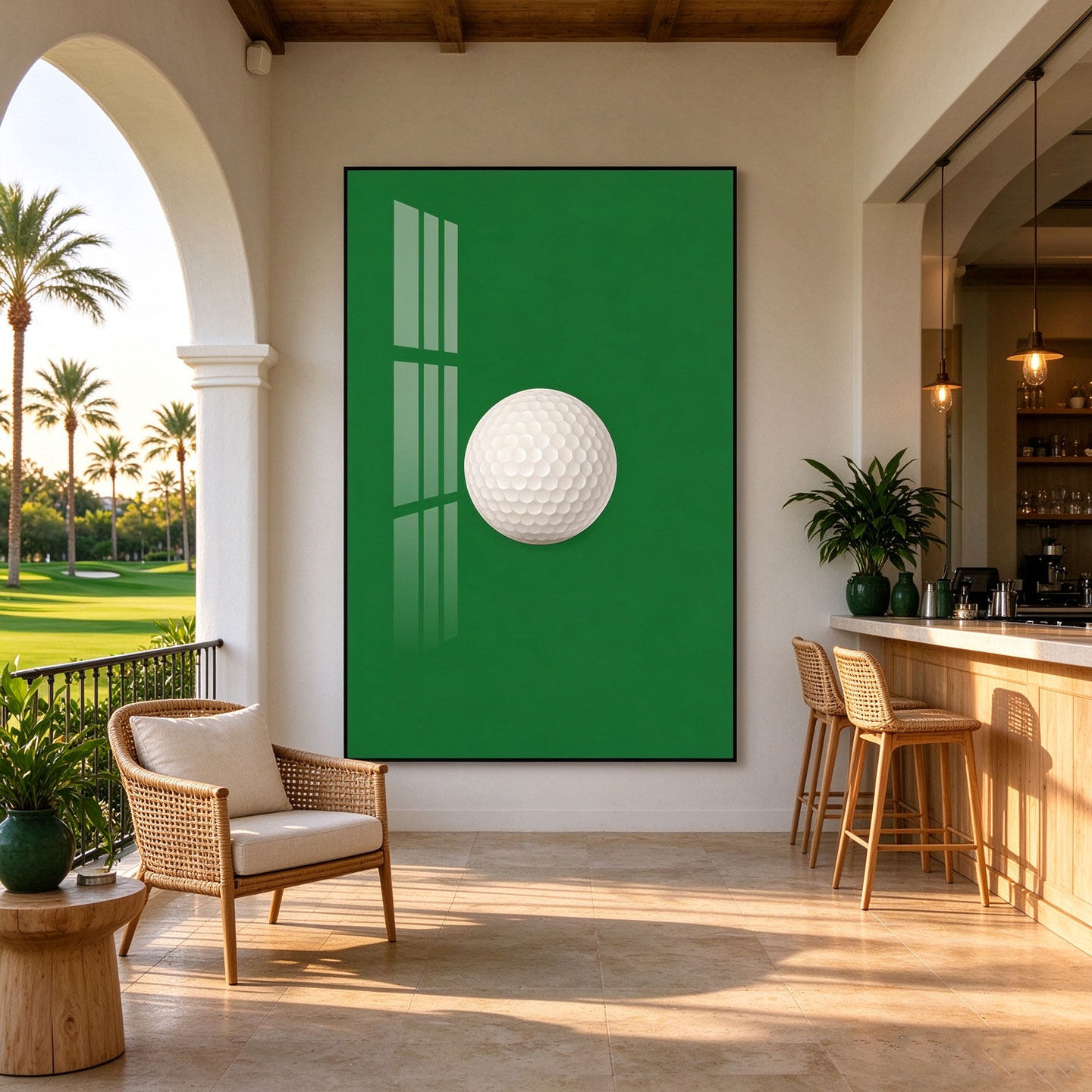 美式复古高尔夫球装饰画客厅办公室动动场挂画golf俱乐部运动壁画