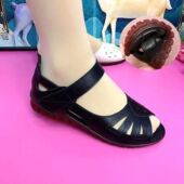 女士爆款 凉鞋 平底牛筋软底妈妈鞋 女款 2024新款 中老年沙滩鞋 夏季