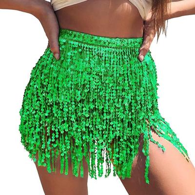 Belly waist scarf Bohemian tassel chain lace-up sequined